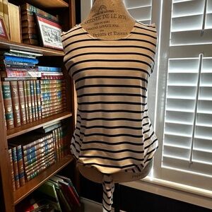 Star Vixen Blue and White Striped Tank Top